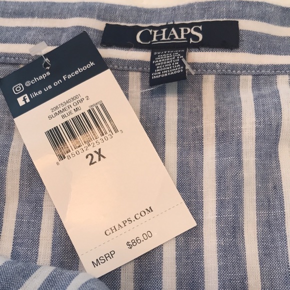 NWT Chaps Linen Blend Ruffled Wrap Midi Skirt Size 2X - Picture 5 of 12